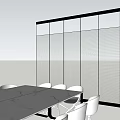 Rectangular Conference Table With Multiple White Chairs And Window Blinds In Meeting Space