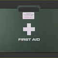 Green First Aid Kit With White Cross Symbol And Medical Supplies Storage Case