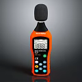 GainExpress Orange Black Noise Meter CE Certified With Digital Display And Buttons 3d model