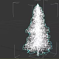 Green Pine Christmas Tree Decorated With Colorful Ornaments Lights And Snowy Accents