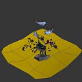 Underwater Game Character Scene With Tuna Fish Jellyfish And Coral Reef
