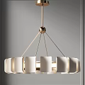 Elegant Modern Chandelier With Gold Metal Bracket And White Square Shades Design