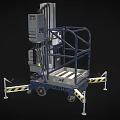Industrial Mobile Elevating Work Platform With Safety Guardrails Control Panel And Wheels 3d model