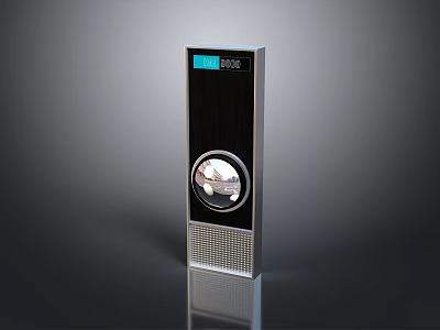 Sleek Black Digital Device With Circular Component Display Screen And Modern Design 3d model