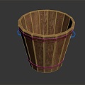 Modern Water Bucket Wooden Barrel Old Wooden Barrel Wooden Water Bucket 3d model