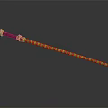 Ornate Decorative Scepter Weapon With Metallic Shaft And Gemstone Inlays