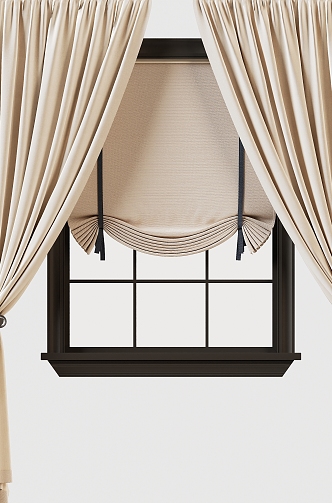 Curtain combination 3d model