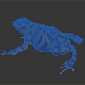 Orange And Black Spotted Frog Sitting On Dark Reflective Surface 3d model