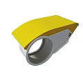 Yellow Mechanical Tool Design Featuring Silver Blade And Wheel Components 3d model
