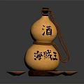 Chinese-style hip flask skin hip flask gourd hip flask 3d model
