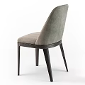 Modern Light Gray Upholstered Dining Chair With Dark Wooden Legs Simple Design
