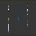 Colorful Sci Fi Weapons with Various Designs and Different Shape Details