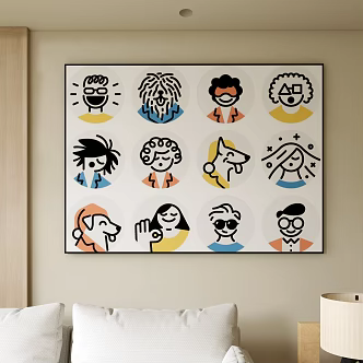 Decorative Hanging Painting Art Hanging Painting Illustration 3d model