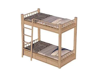 Nordic bed bunk bed bunk bed high and low bed 3d model
