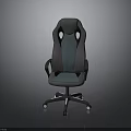 Ergonomic Modern Gaming Chair With Gray Teal Upholstery Breathable Holes And Wheels