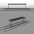 Hanging Clothes Rack with Spring Mechanism and Black Metal Frame Design