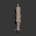Realistic Gray And White Goat With Black Tipped Ears And Hooves Standing On White Background
