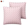 Two Pink Woven Texture Decorative Pillows For Home Decor With Soft Design 3d model