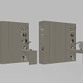 Modern Light Gray Wardrobe Design With Multiple Doors Drawers And Side Shelves 3d model