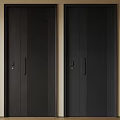 Modern Black Security Doors With Textured Patterns And Metal Lock Handles 3d model