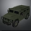 Green Armored Military Off Road Vehicle With Roof Equipment And Large Tires