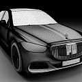 Mercedes Black Luxury Sedan with Sleek Front Grille Headlights and Smooth Body Lines