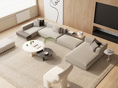 Modern Sofa Coffee Table Combination Sofa Combination model