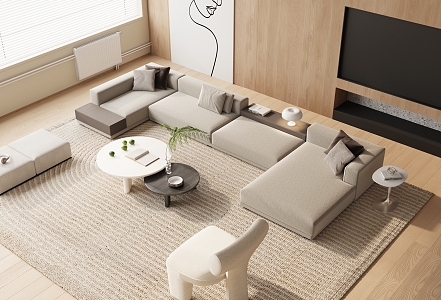 Modern Sofa Coffee Table Combination Sofa Combination 3d model