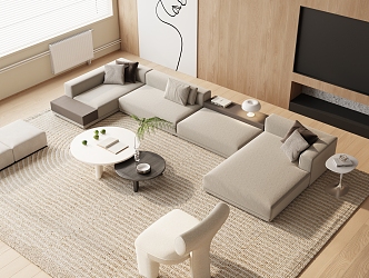 Modern Sofa Coffee Table Combination Sofa Combination 3d model