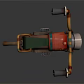Vintage Style Motorcycle With Copper Body Mechanical Details And Red Accents Black Seat
