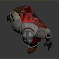 Game Movie Character Wearing Silver Armor Red Cape And Medieval Helmet Warrior Figure