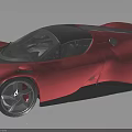 Sleek Red Sports Car With Aerodynamic Body Black Roof And Sporty Wheels Design