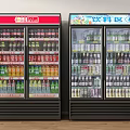 Commercial Refrigerators Filled With Various Beverages And Food Items In Food Refrigeration And Beverage Sections