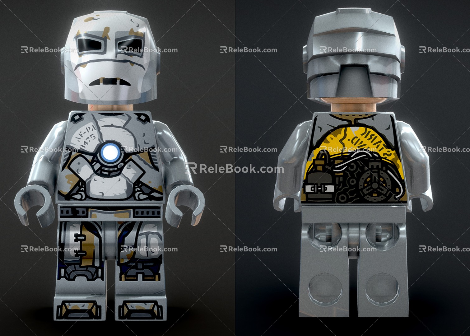 Toy Handset Lego Blocks Figurine Iron Man Toy 3d model