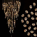 Elegant Modern Chandelier With Hanging Crystal Elements And Shell Shaped Decorations 3d model