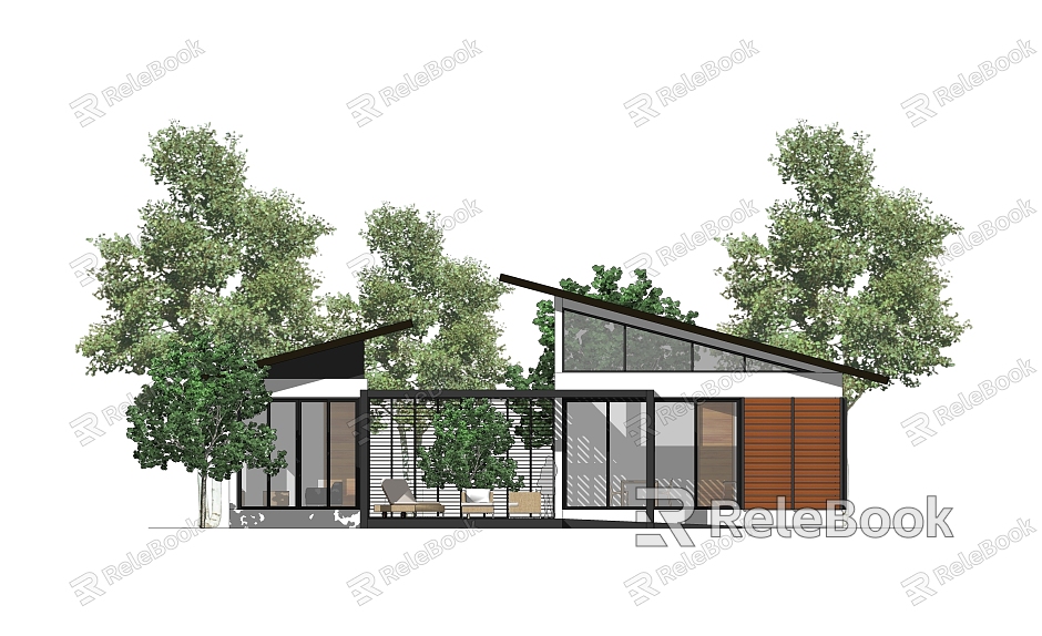 Modern single-family villa single-family building model