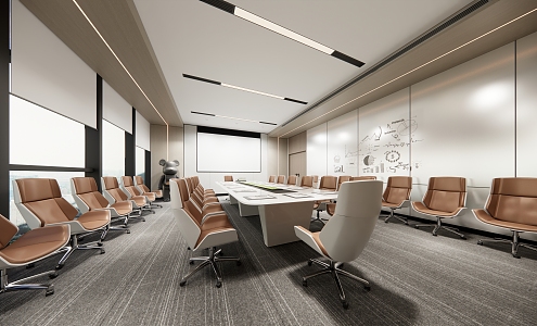 Modern Meeting Room Meeting Table and Chair 3d model