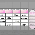 Cosmetic display cabinet back container shelf color light box 3d model