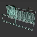 Industrial Metal Equipment Featuring Grille Panels And Long Structural Base Frame