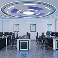 Bright Modern Public Security Big Data Office Space With Professional Reception And Spacious Meeting Area
