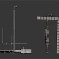 Industrial Metal Pipe Equipment With Various Fittings And Structural Components
