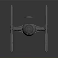 Detailed TIE Fighter Model with Hexagonal Wings and Central Cockpit on Dark Surface