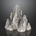 White Rockery Stone With Layered Peaks For Artistic Landscape Decoration