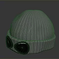 Stylish Gray Ribbed Knitted Beanie with Black Goggles and CA COMPANY Logo