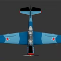 Blue Model Airplane With Red Propeller Wing Tips Black Tail And Transparent Cockpit