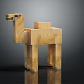 Pixel Art Camel Character With 3D Block Design And Smooth Surface Reflection 3d model