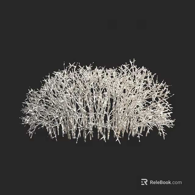 Artistic White Arbor With Dense Bare Branches On Black Background 3d model 