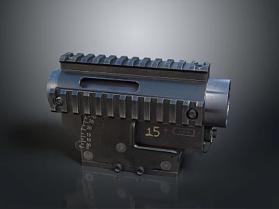 Tactical Weapon Scope Mount With Metal Rail System And 1.5 Marking Design 3d model