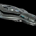Futuristic Spaceship Featuring Sleek Metallic Exterior Blue Accents And Aerodynamic Structure