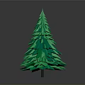 Modern Green 3D Christmas Tree With Layered Leaves On Gray Background